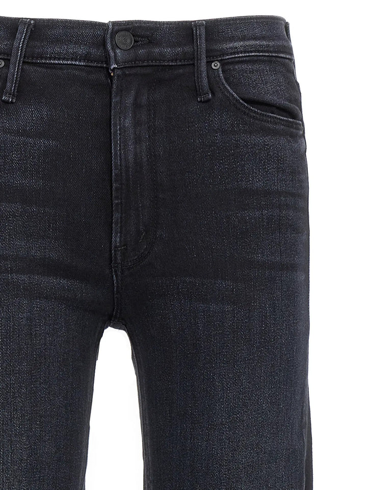 Mother Denim Black Cotton Slim Fit Jeans
