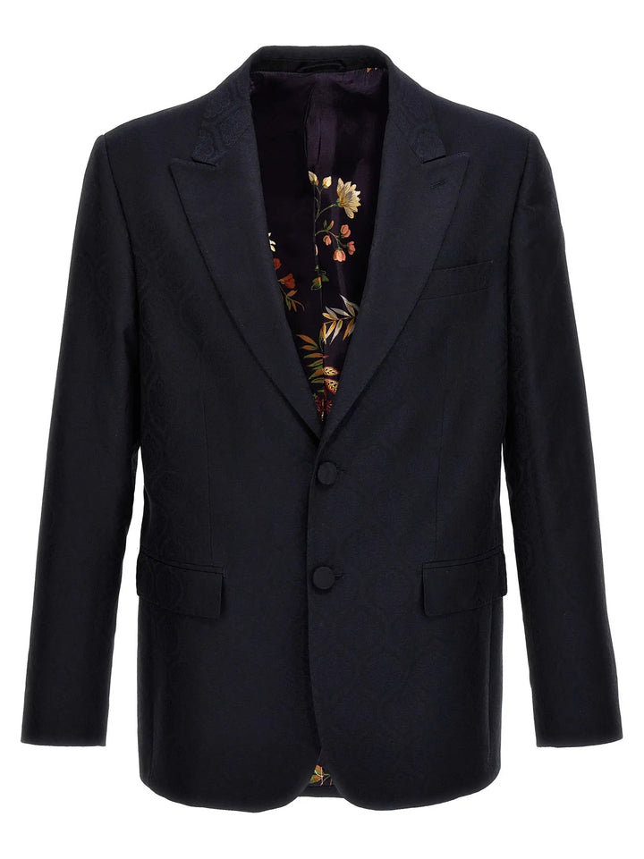 Etro Blue Cotton Blazer