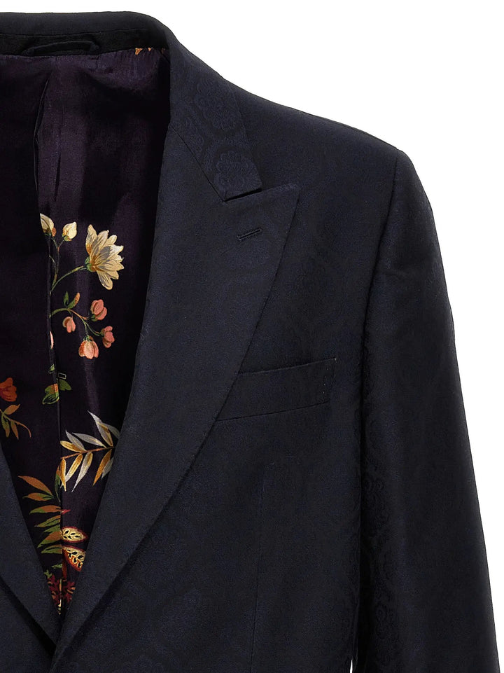 Etro Blue Cotton Blazer