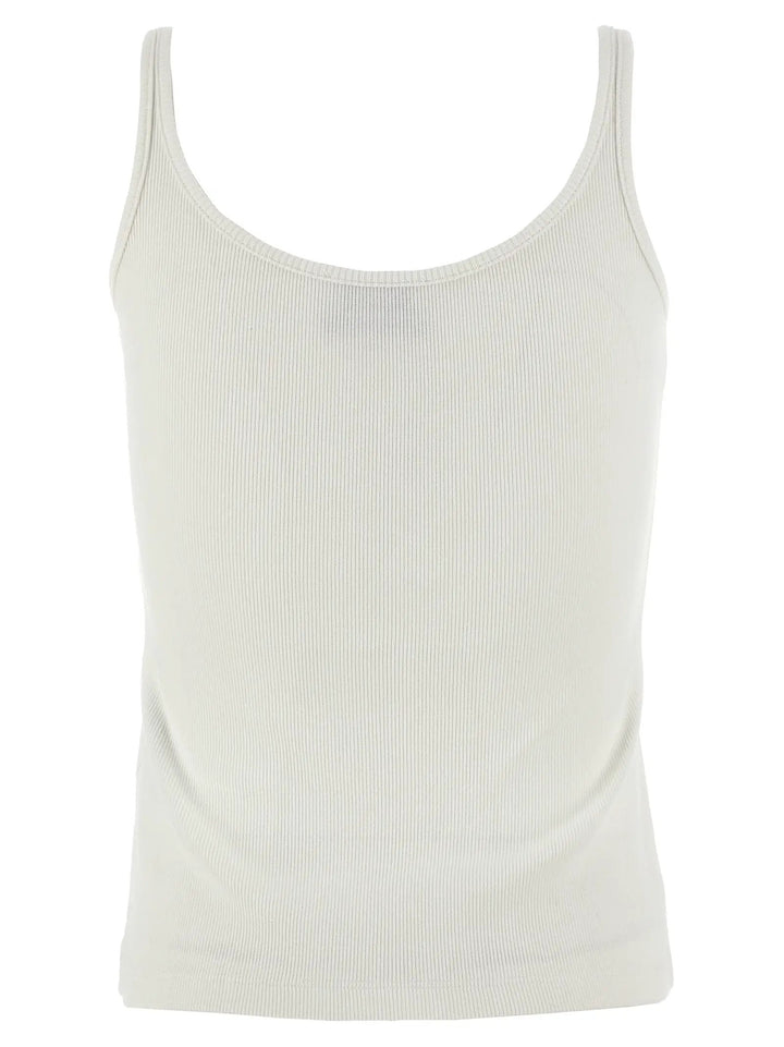 Off-White White Cotton Sleeveles T-Shirt
