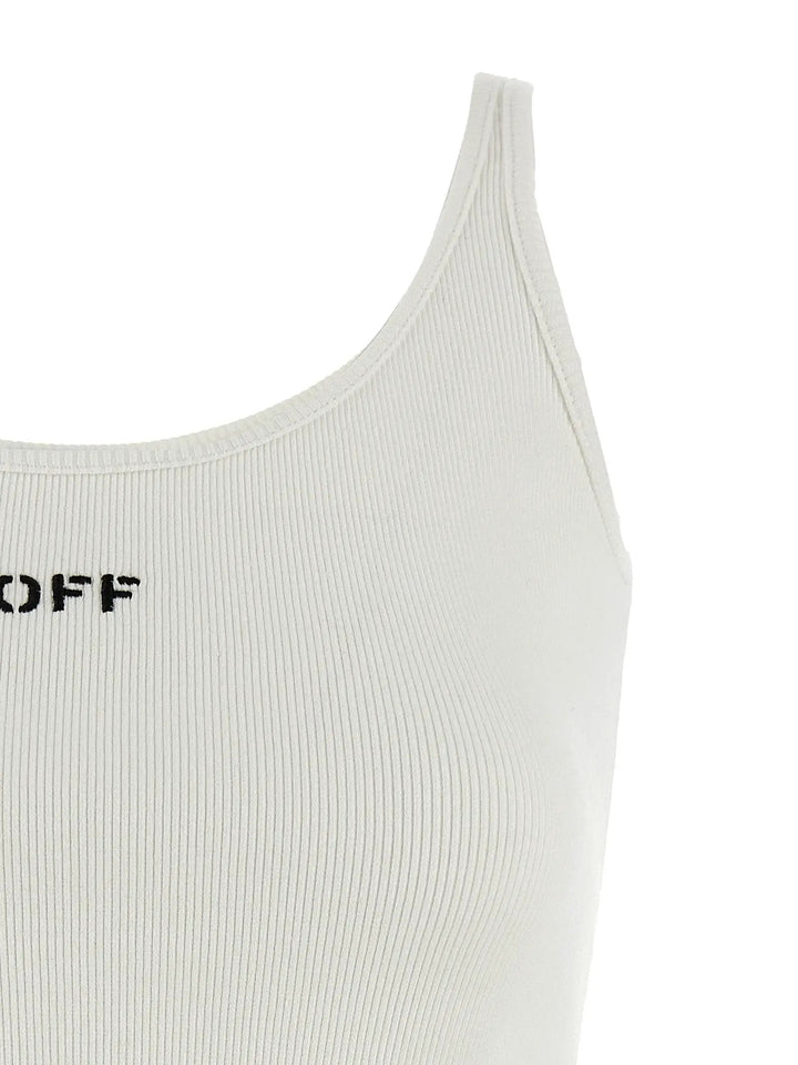 Off-White White Cotton Sleeveles T-Shirt
