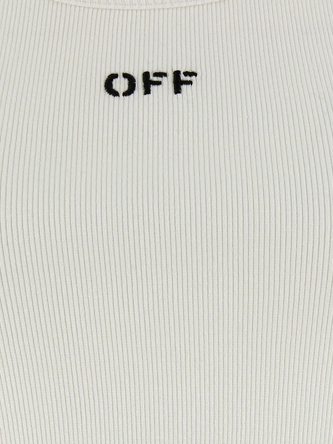 Off-White White Cotton Sleeveles T-Shirt