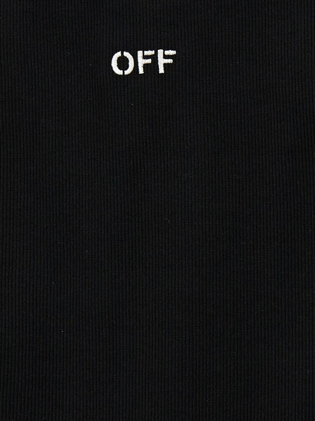 Off-White Black Cotton Sleeveles T-Shirt