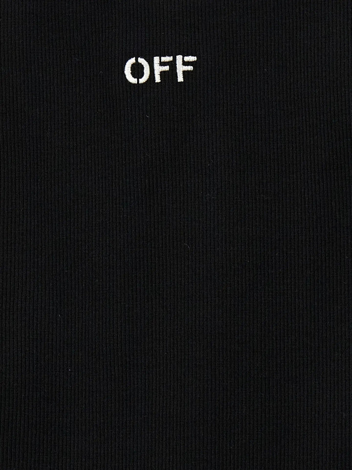 Off-White Black Cotton Sleeveles T-Shirt