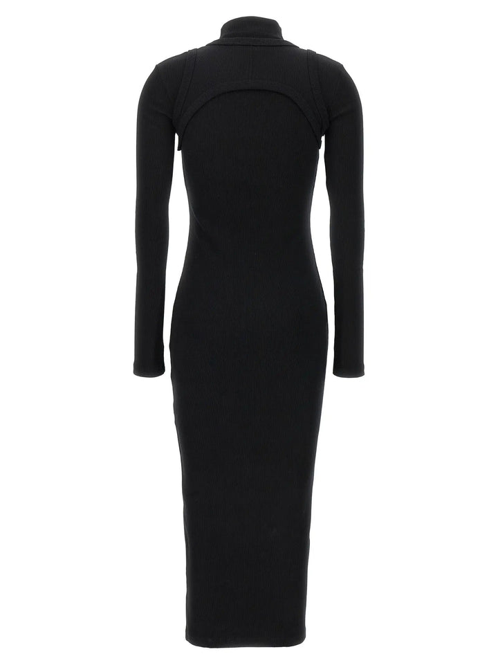 Off-White Black Cotton Midi Dress