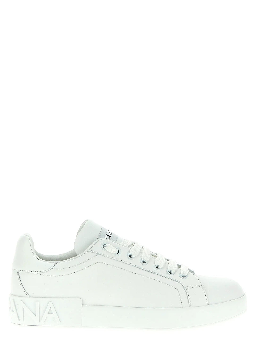 Dolce &amp; Gabbana White Calfskin Low Top Sneakers
