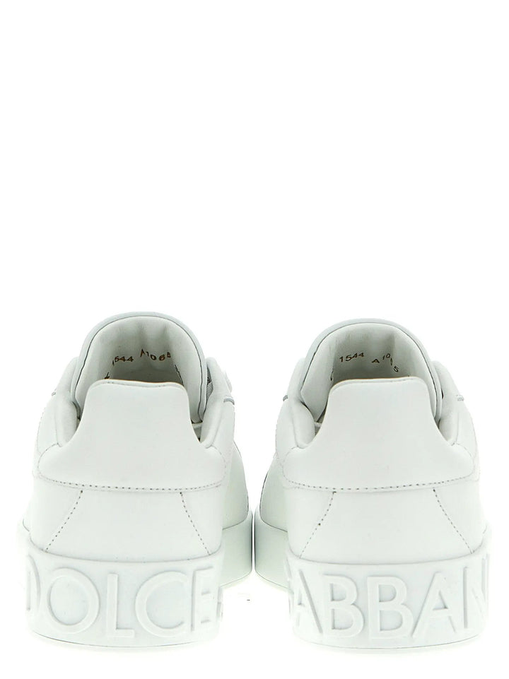Dolce &amp; Gabbana White Calfskin Low Top Sneakers