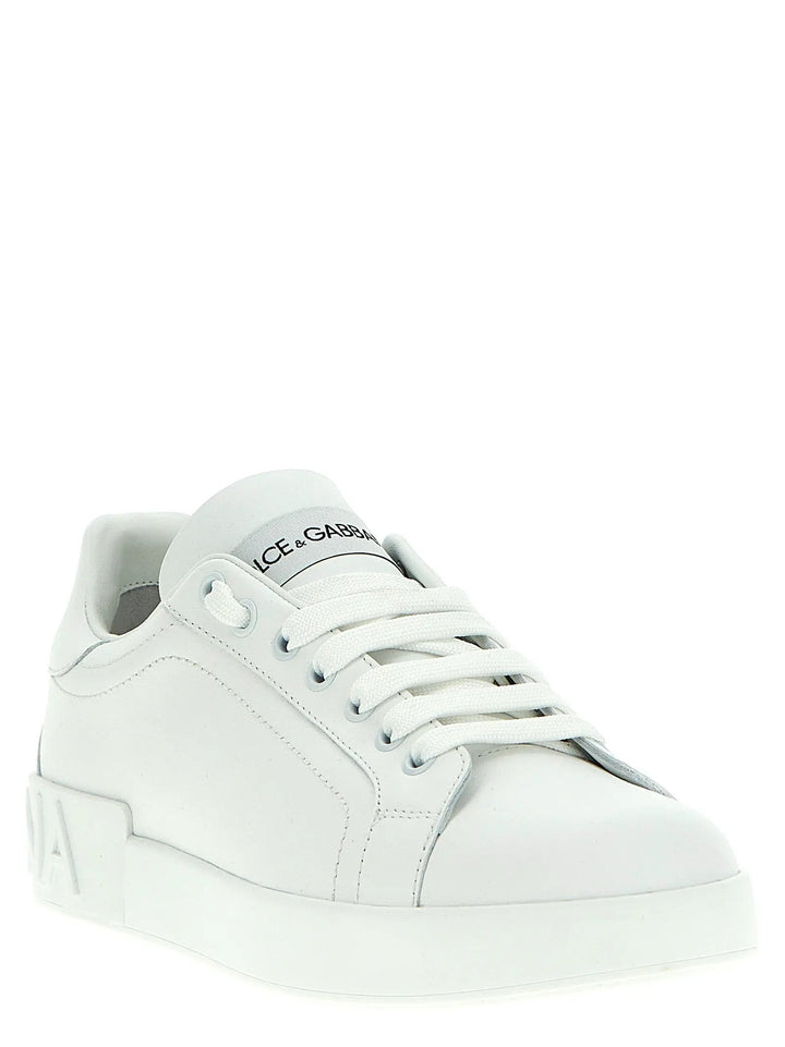 Dolce &amp; Gabbana White Calfskin Low Top Sneakers