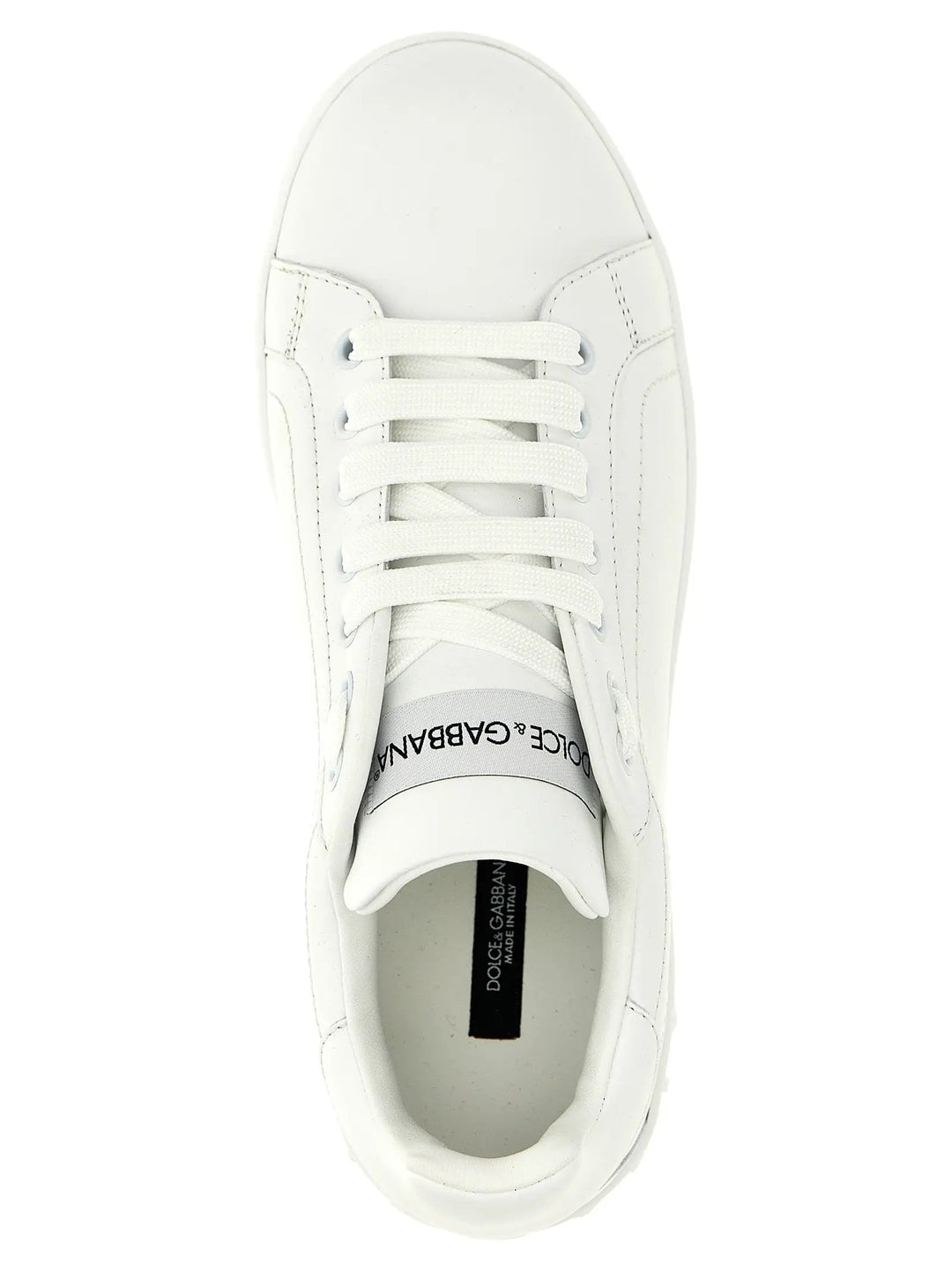 Dolce &amp; Gabbana White Calfskin Low Top Sneakers