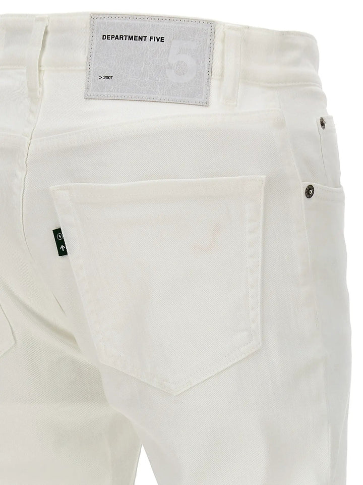 Department 5 White Cotton Straight-Leg Jeans