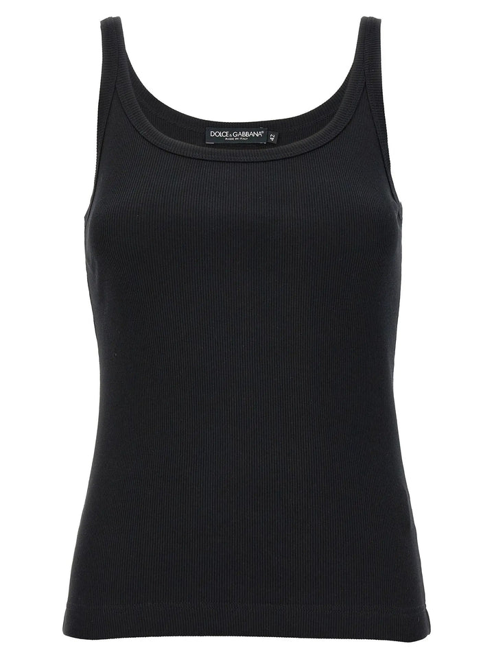 Dolce &amp; Gabbana Black Cotton Tank Tops