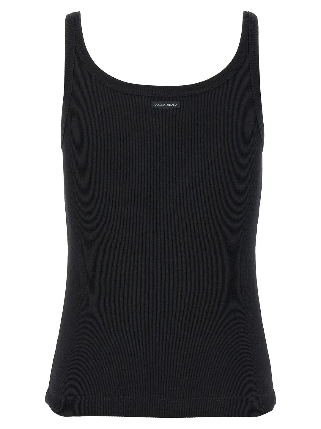 Dolce &amp; Gabbana Black Cotton Tank Tops