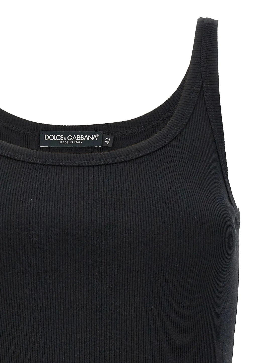 Dolce &amp; Gabbana Black Cotton Tank Tops