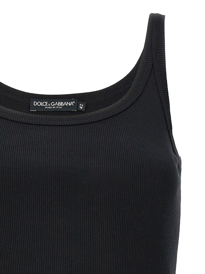 Dolce &amp; Gabbana Black Cotton Tank Tops