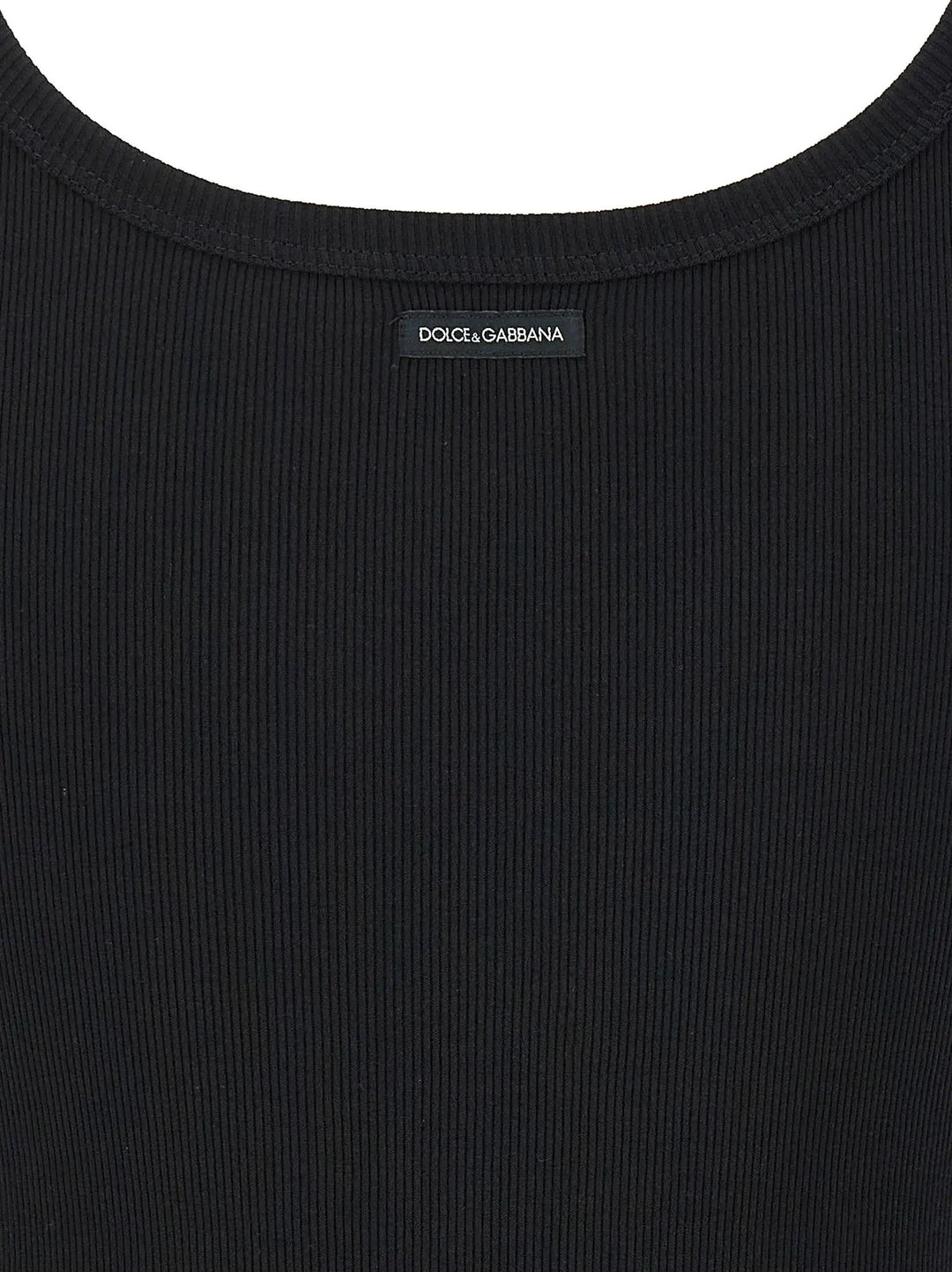 Dolce &amp; Gabbana Black Cotton Tank Tops
