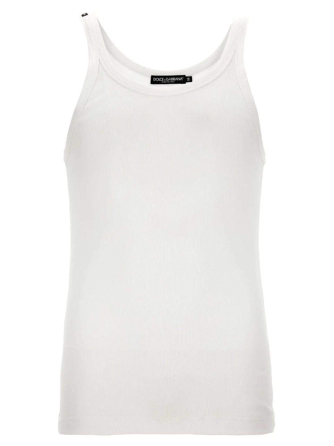 Dolce &amp; Gabbana White Cotton Tank Tops