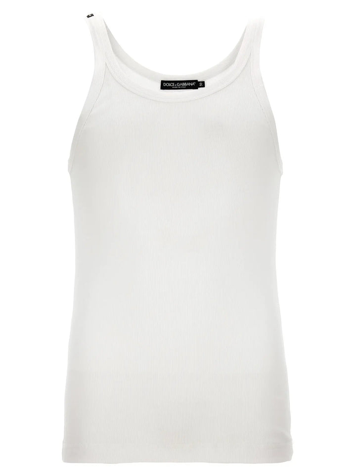 Dolce &amp; Gabbana White Cotton Tank Tops