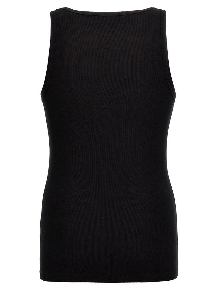 Versace Black Cotton Sleeveles T-Shirt