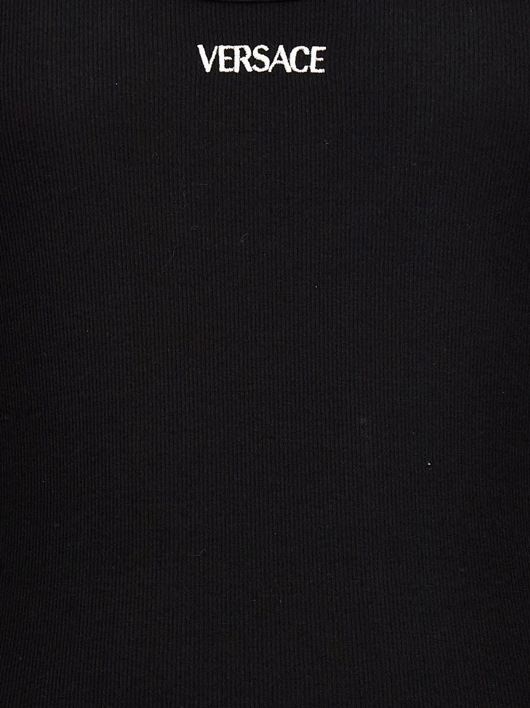 Versace Black Cotton Sleeveles T-Shirt