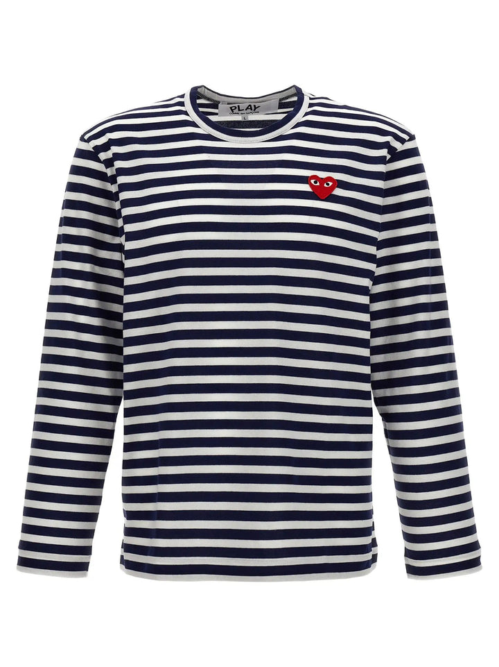 Comme Des Garçons Play Sample Sale | Comme Des Garçons Play Blue Cotton Long Sleeve T-Shirt - | Designer outlet