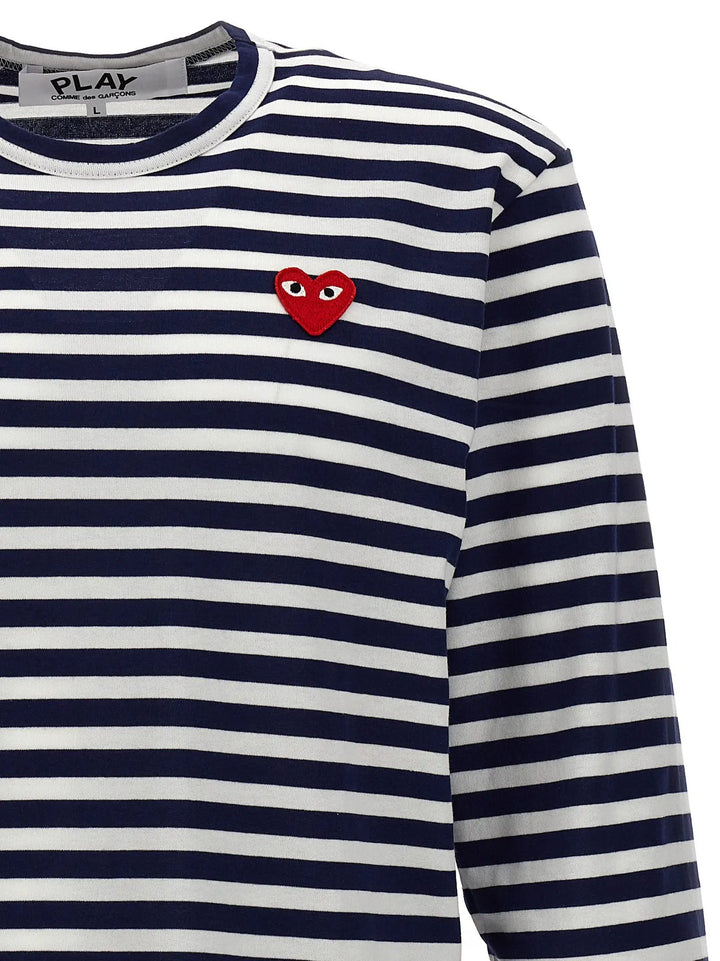 Comme Des Garçons Play Sample Sale | Comme Des Garçons Play Blue Cotton Long Sleeve T-Shirt - | Designer outlet