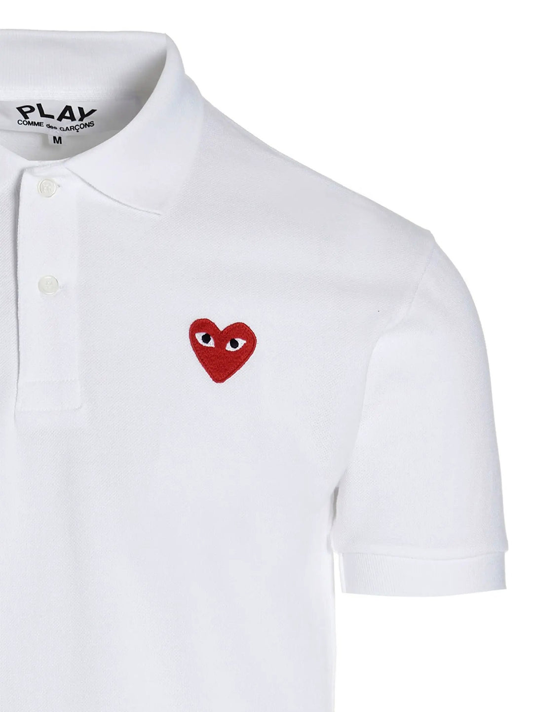 Comme Des Garçons Play White Cotton Polo Shirt