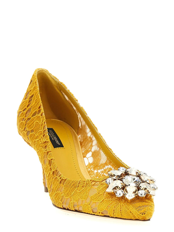 Dolce &amp; Gabbana Bicolor Viscose Mid Heel Pumps