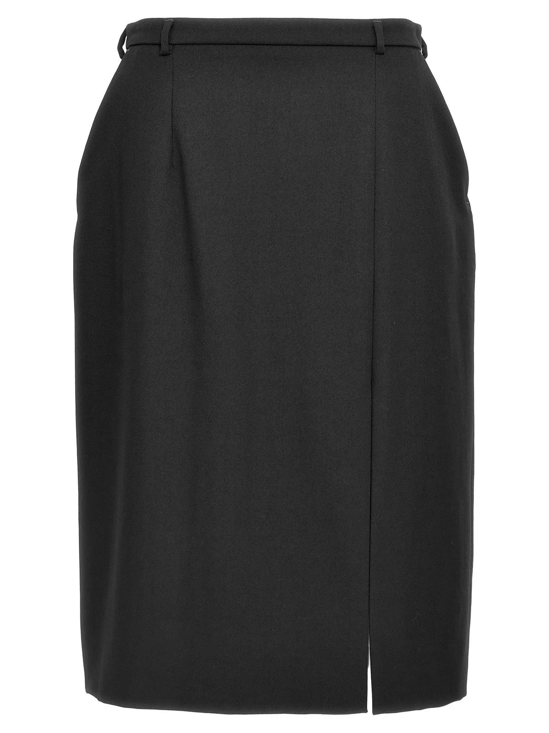 Dolce &amp; Gabbana Black Virgin Wool Midi Skirt