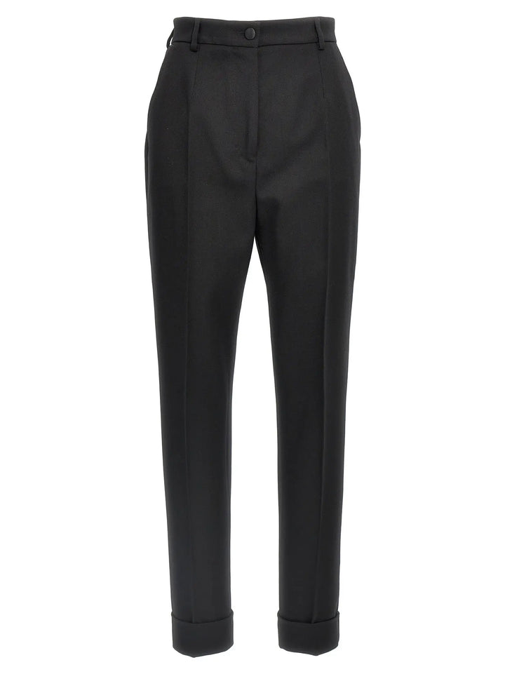 Dolce &amp; Gabbana Black Virgin Wool Dress Pants