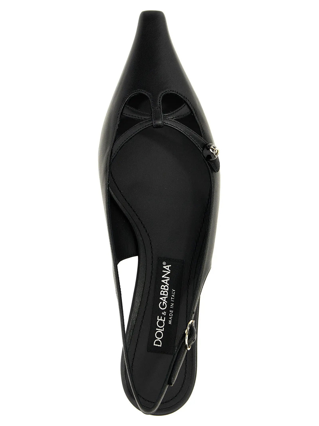 Dolce &amp; Gabbana Black Lamb Leather Mid Heel Pumps