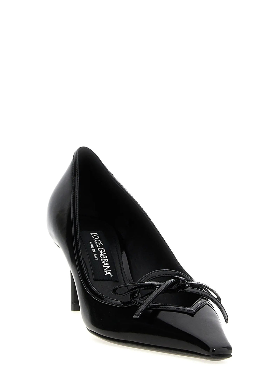 Dolce &amp; Gabbana Black Calfskin Mid Heel Pumps