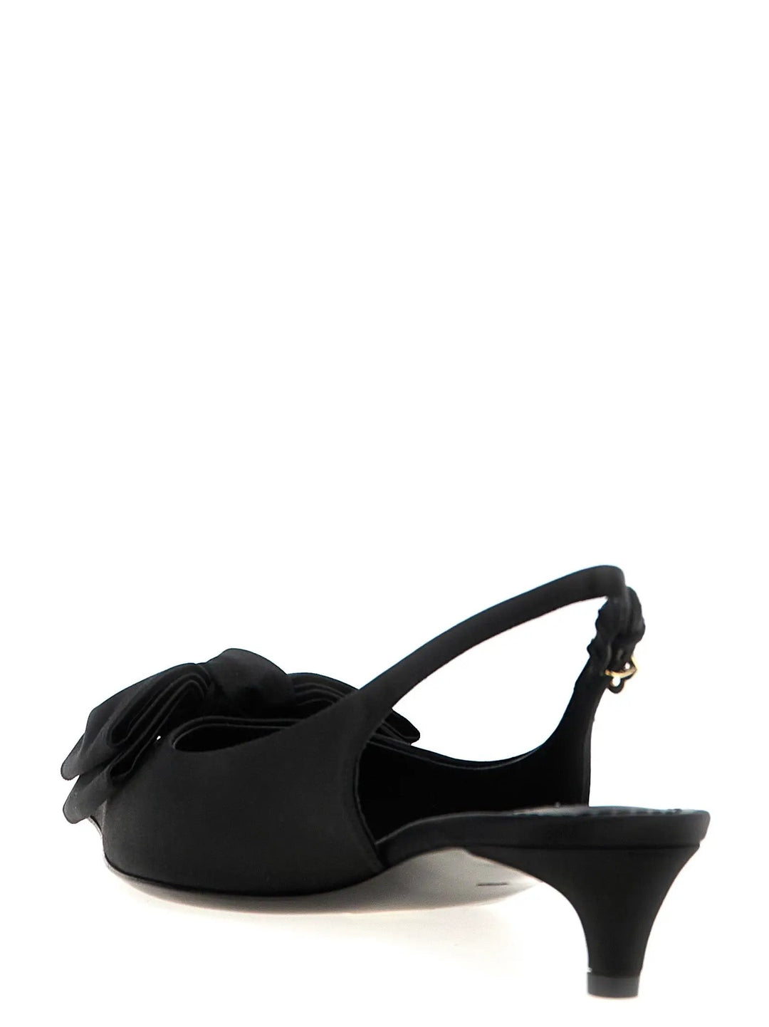 Dolce &amp; Gabbana Black Viscose Mid Heel Pumps