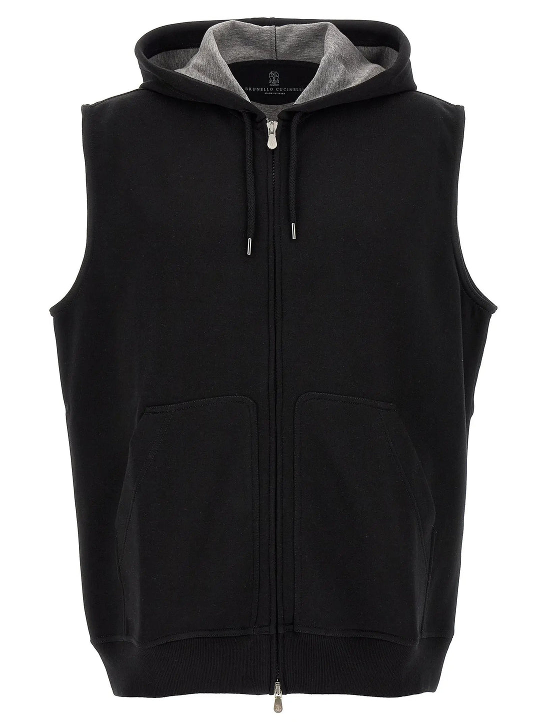 Brunello Cucinelli Black Cotton Sleeveless Jacket