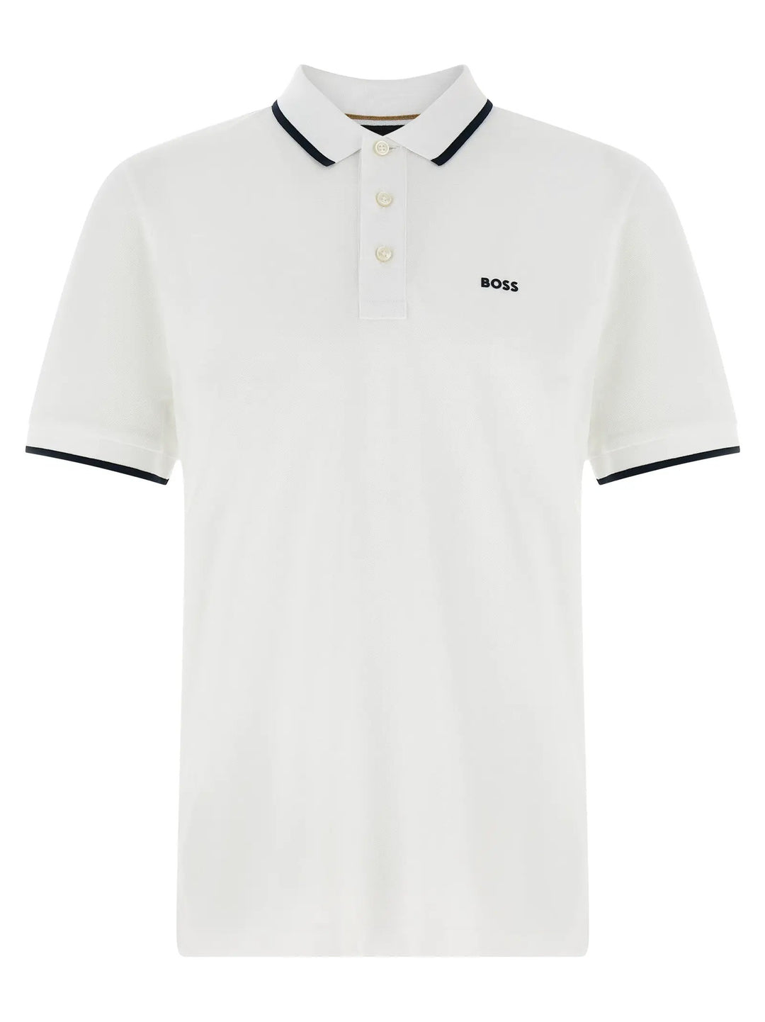 Hugo Boss White Cotton Polo Shirt