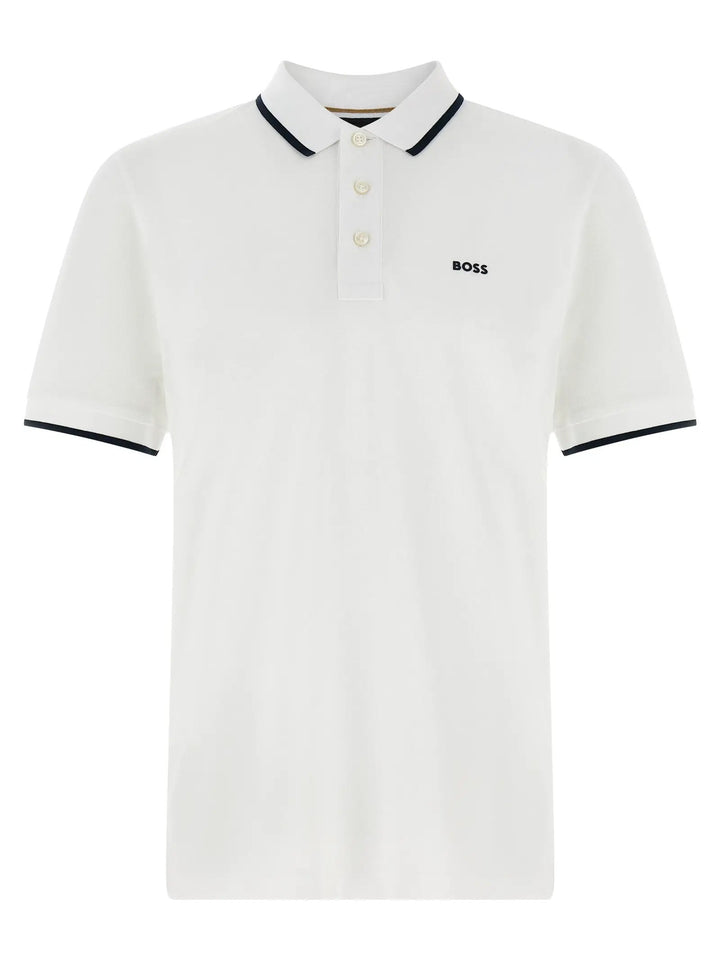 Hugo Boss White Cotton Polo Shirt