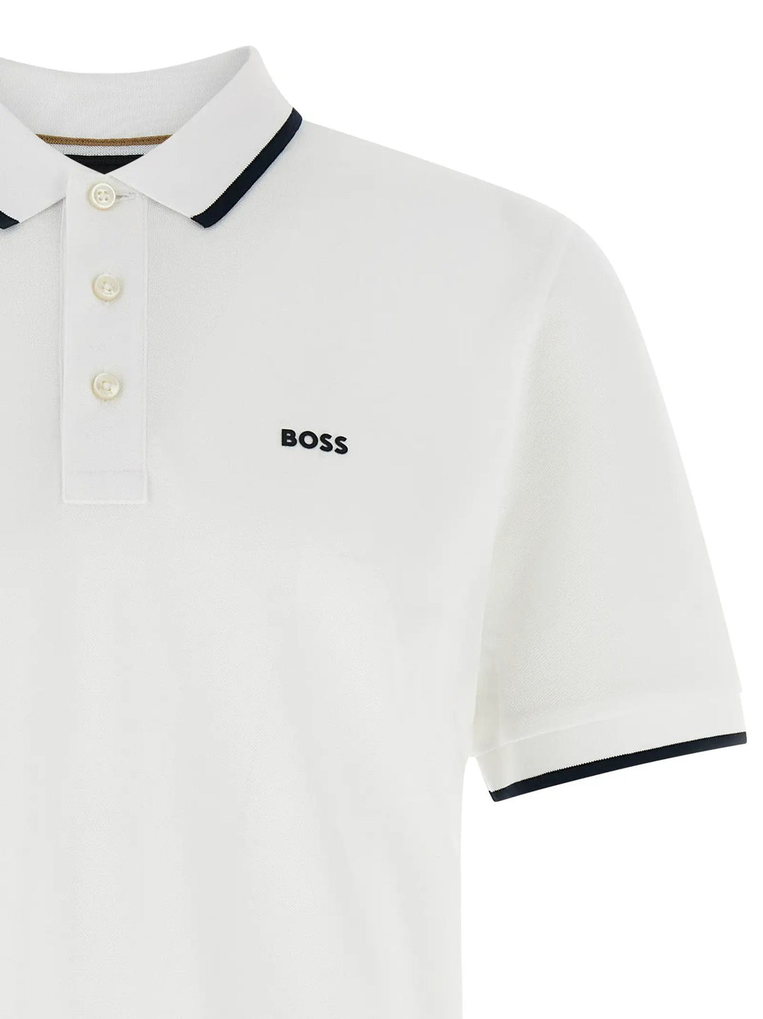 Hugo Boss White Cotton Polo Shirt