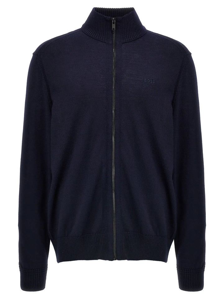 Hugo Boss Blue Wool Cardigan