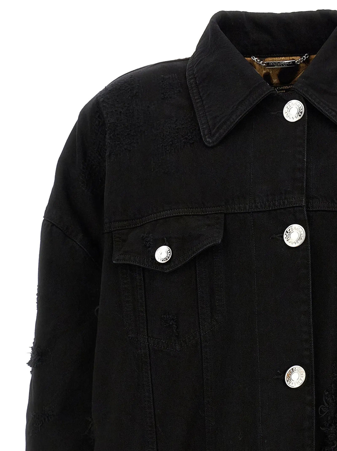 Dolce &amp; Gabbana Black Cotton Denim Jacket