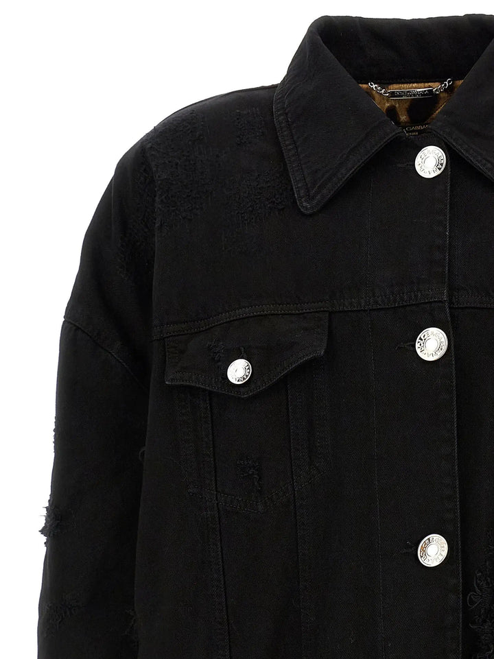 Dolce &amp; Gabbana Black Cotton Denim Jacket