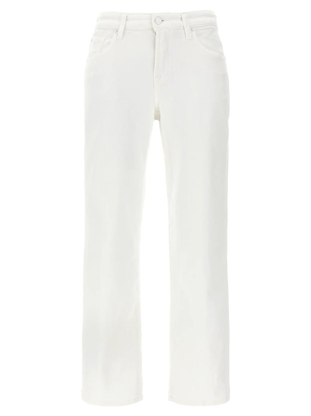 7 For All Mankind White Cotton High-Waisted Jean