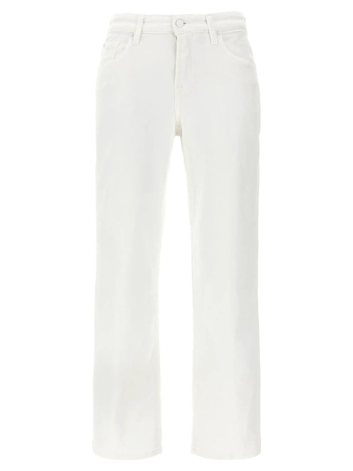 7 For All Mankind White Cotton High-Waisted Jean