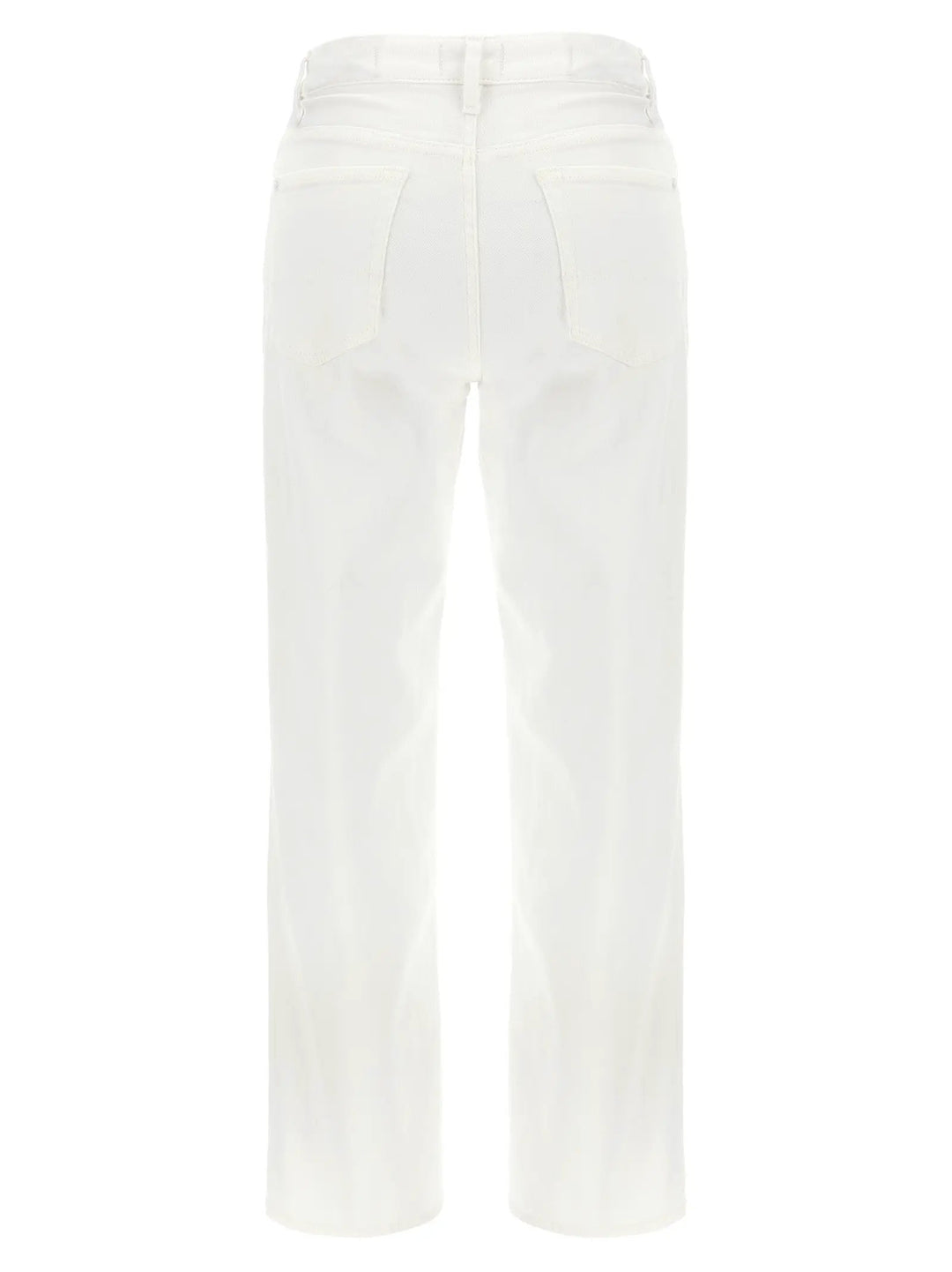 7 For All Mankind White Cotton High-Waisted Jean