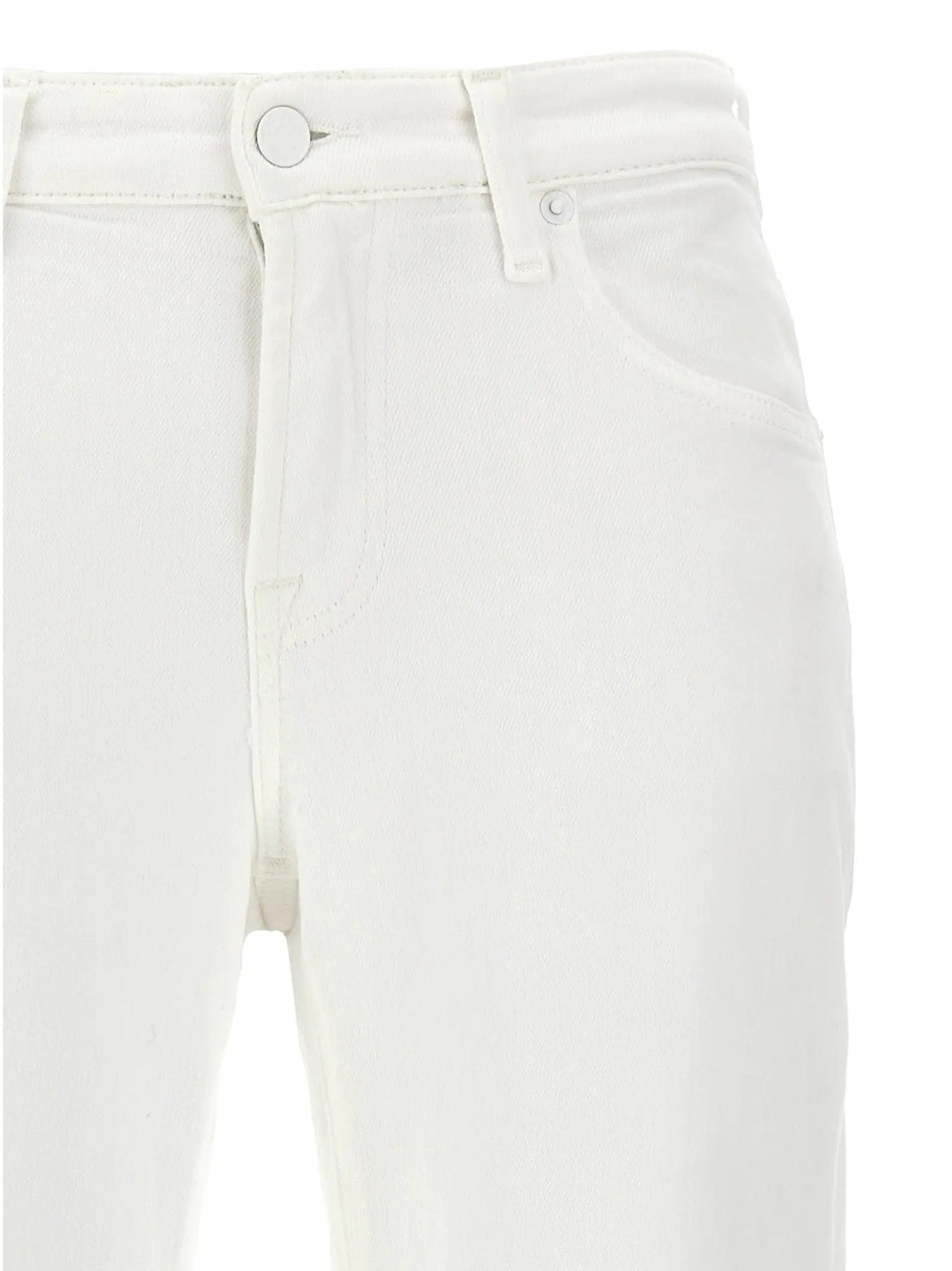 7 For All Mankind White Cotton High-Waisted Jean