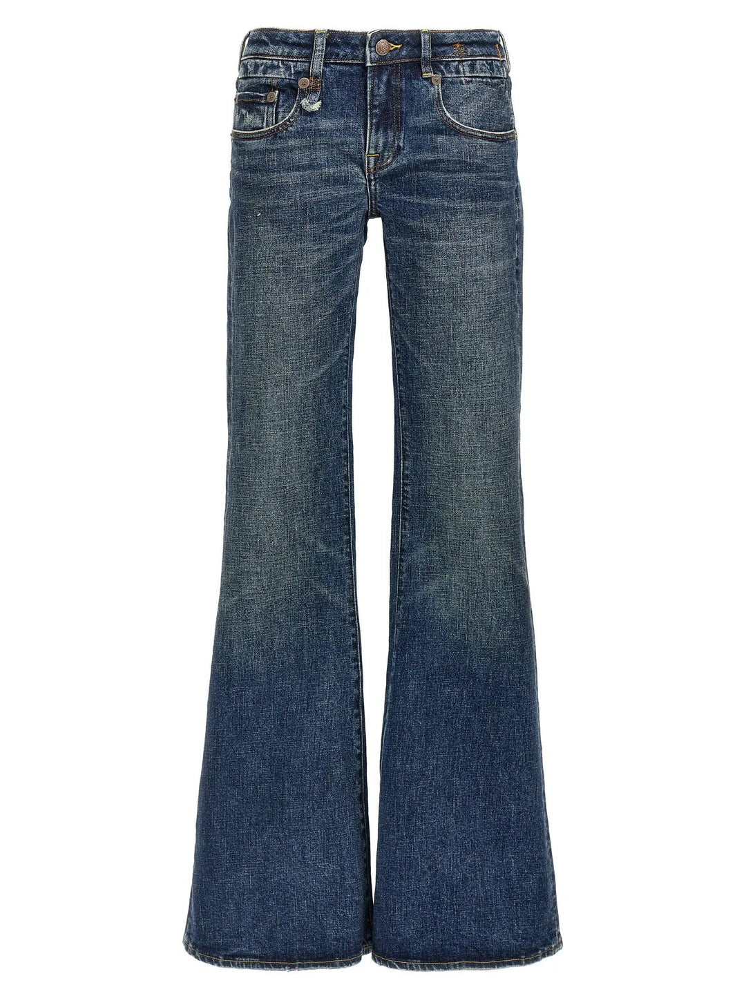 R13 Blue Cotton Flared Jeans