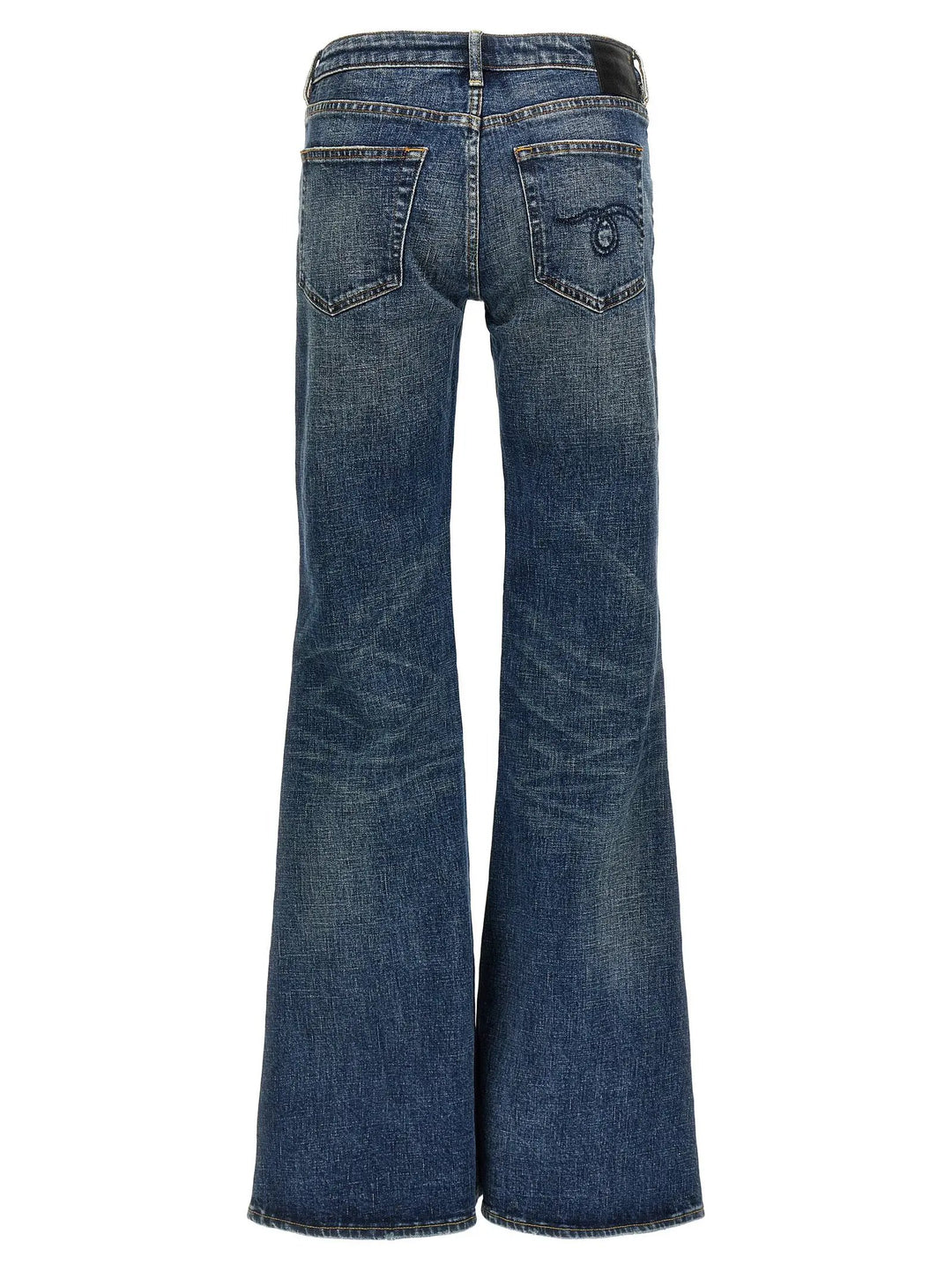 R13 Blue Cotton Flared Jeans