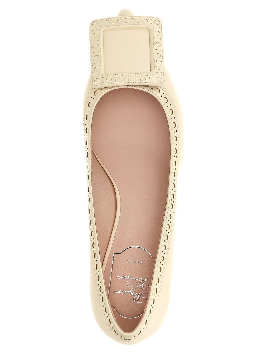 Roger Vivier Sample Sale | Roger Vivier White Lamb Leather Mid Heel Pumps - | Designer outlet