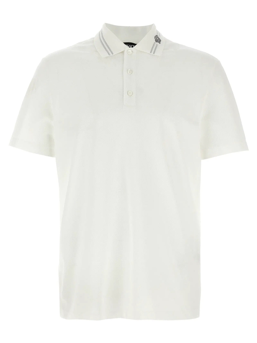 Versace White Cotton Polo Shirt