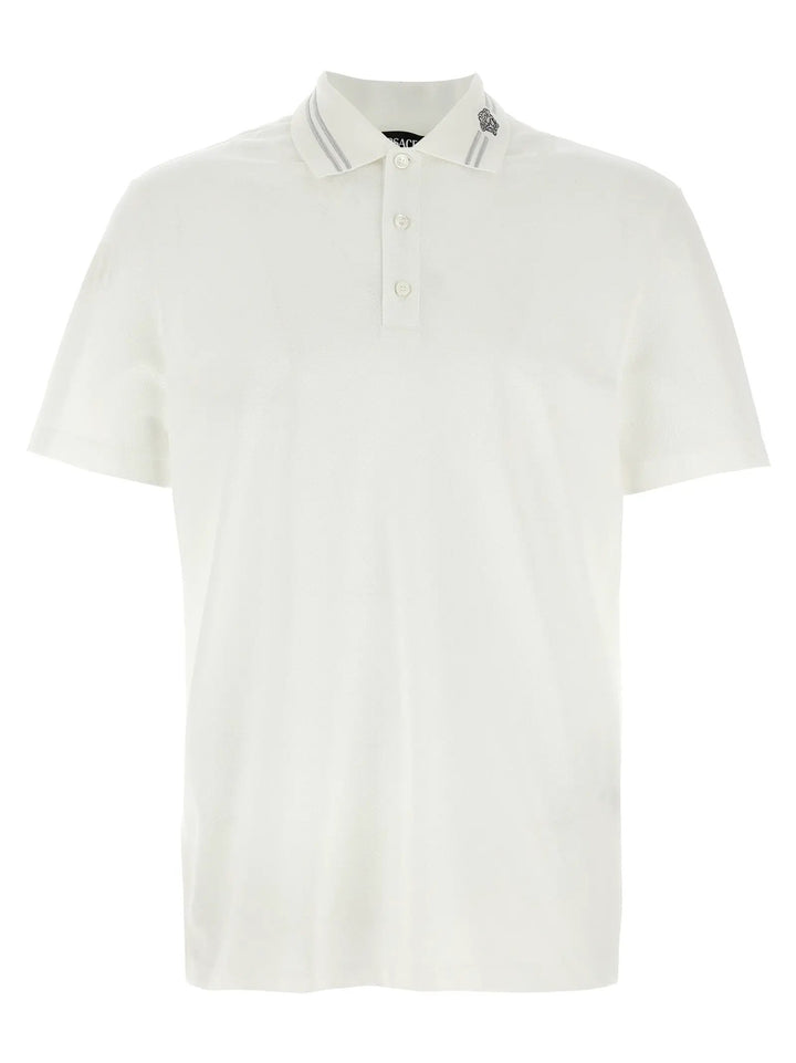 Versace White Cotton Polo Shirt