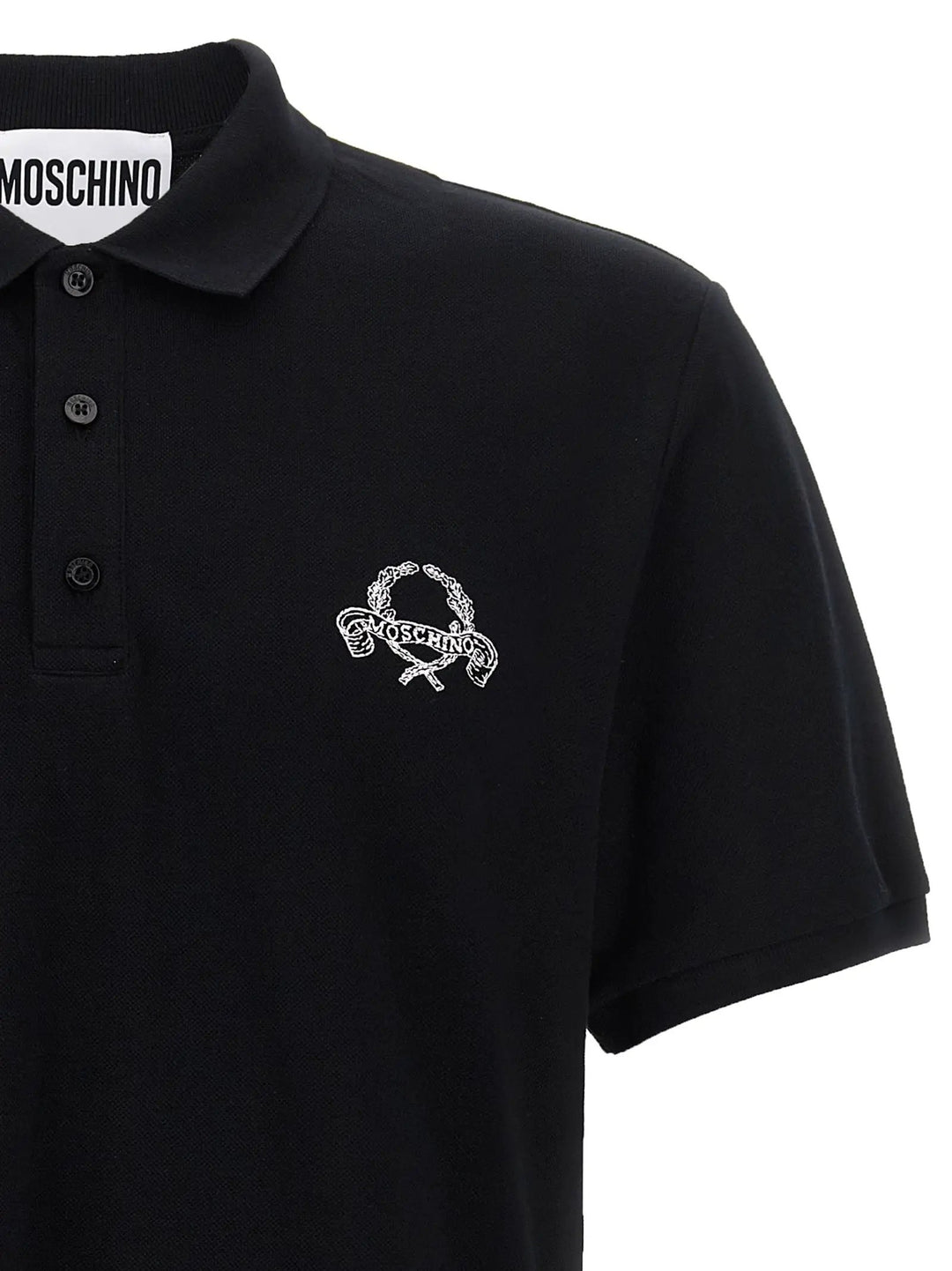 Moschino Black Cotton Polo Shirt