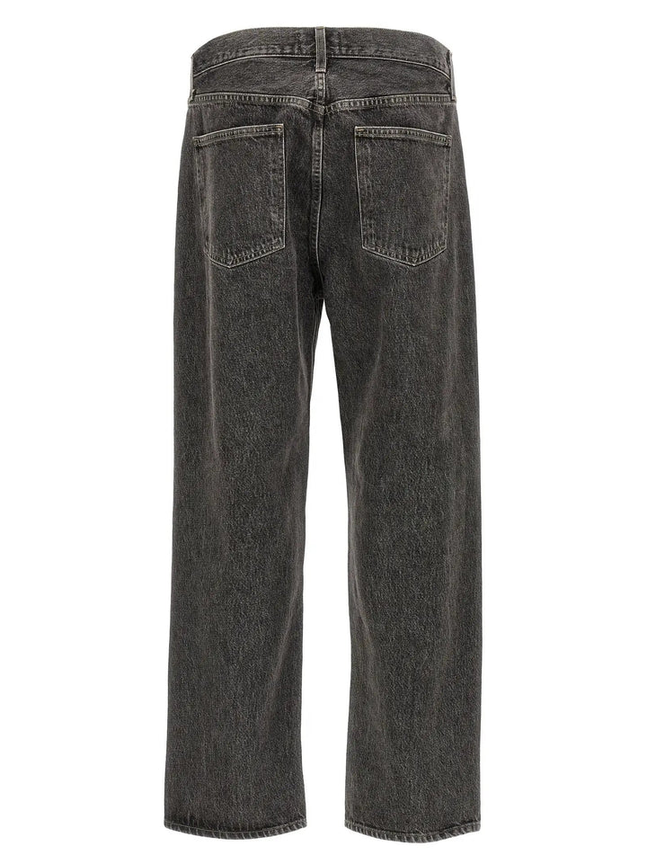 Agolde Gray Cotton Straight-Leg Jeans
